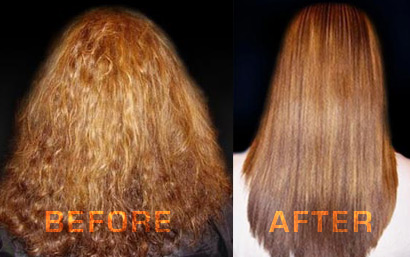 keratin hair straightening before and after